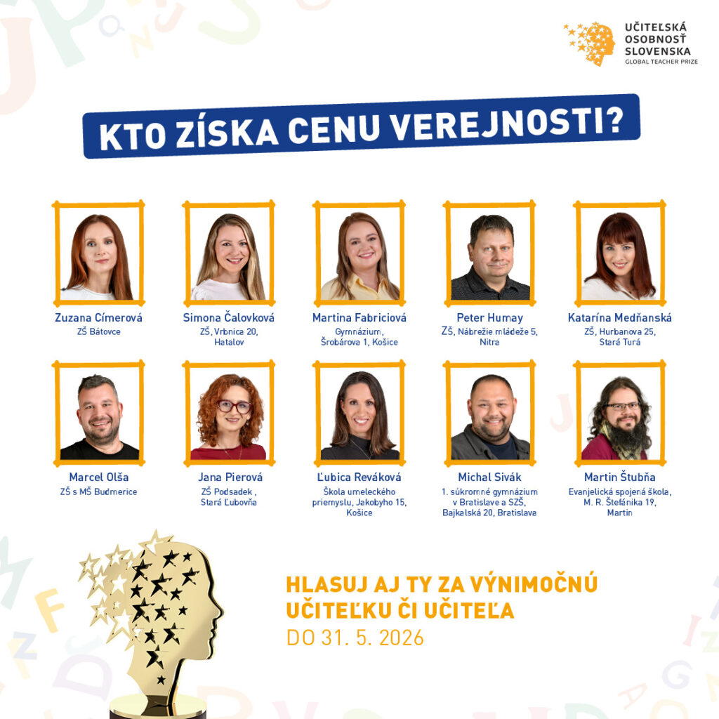 TOP 10-tka Učiteľskej osobnosti Slovenska je známa. Hlasujte za svojho favorita