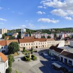 Pohľad na Hlohovec z veže.